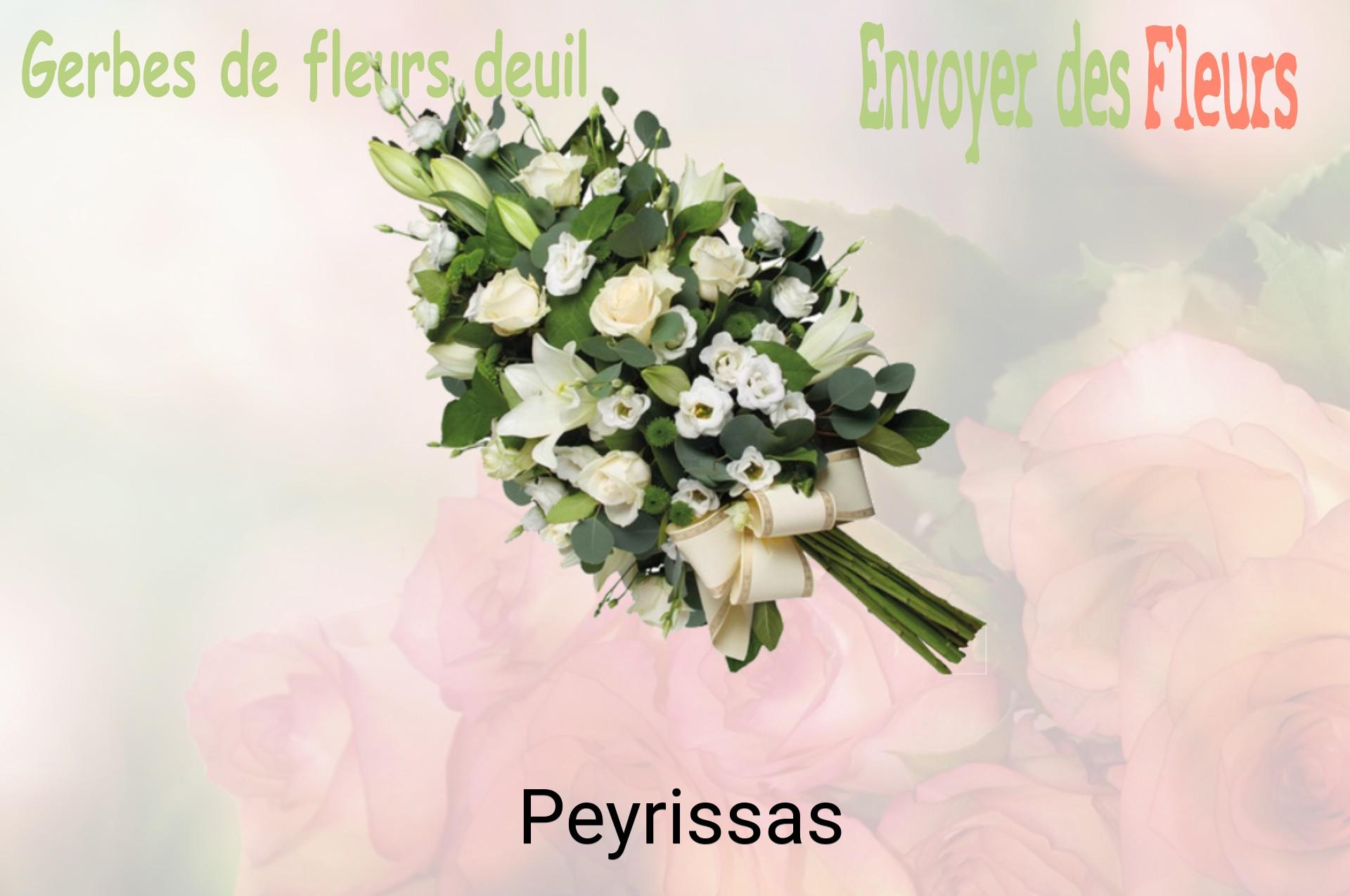 Gerbe de fleurs de deuil livrée à Peyrissas